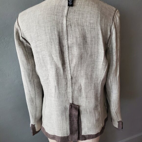 Eileen Fisher Irish Linen Blazer/ Size L/ Casual Career - Picture 9 of 11